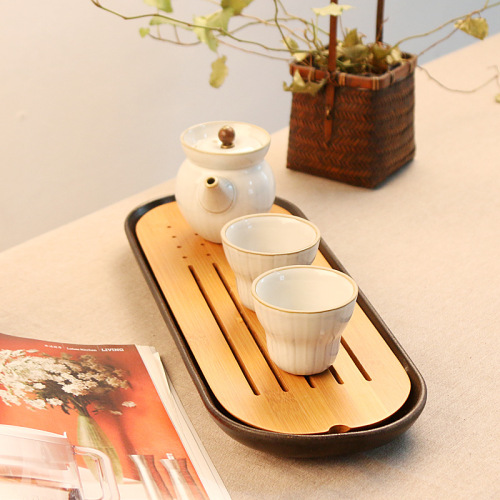 旅行茶具陶瓷藴彩一壶两杯快客茶具