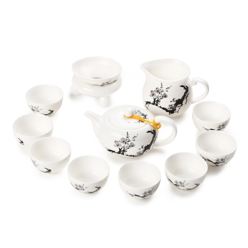 功夫茶具 陶瓷梅花茶具11件套礼盒装 功夫茶具 陶瓷梅花茶具11件套礼盒装