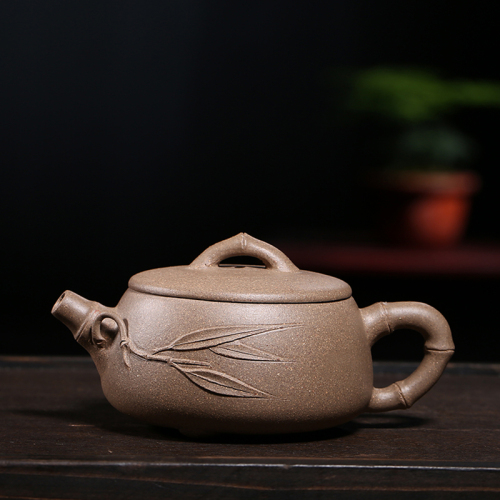 茶壶-紫砂壶-竹节大口石瓢壶150cc 茶壶-紫砂壶-竹节大口石瓢壶150cc