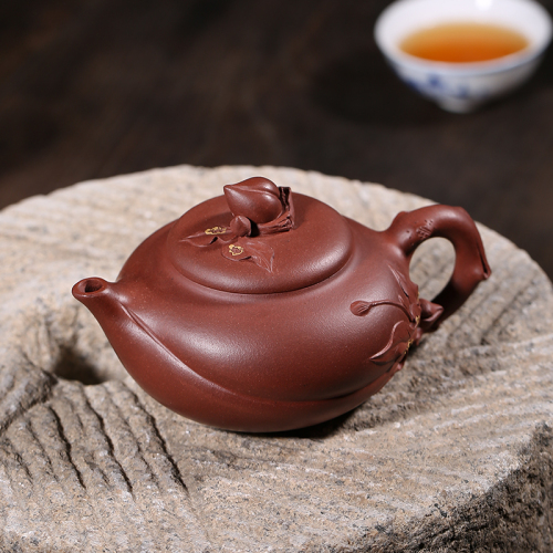 【强济人】大师紫砂壶-底槽清泥-寿桃壶250cc 【强济人】大师紫砂壶-底槽清泥-寿桃壶250cc