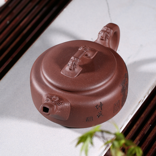 【咸仲英】大师紫砂壶-卧龙壶-底槽清泥370cc