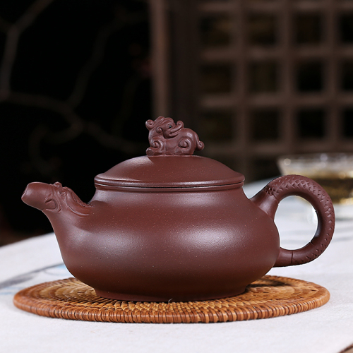 茶壶 紫砂壶 龙头狮韵壶