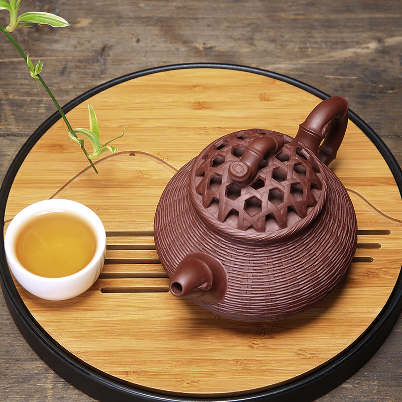 茶壶-紫砂壶-竹编潘壶