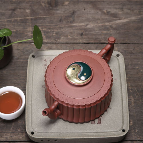 【咸仲英】大师壶茶壶-紫砂壶-太极一捆竹壶370cc