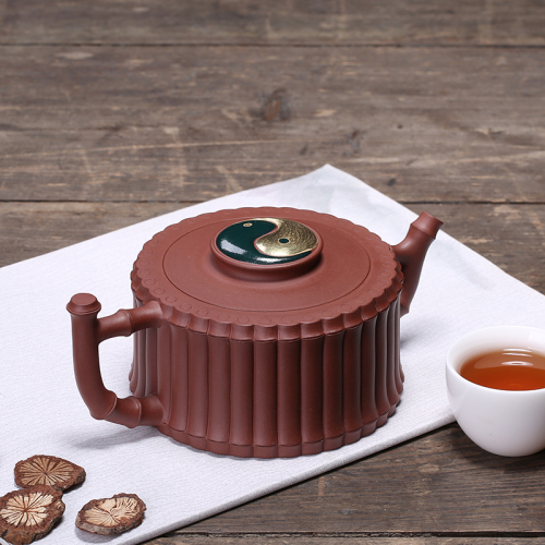 【咸仲英】大师壶茶壶-紫砂壶-太极一捆竹壶370cc