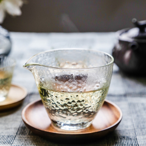 茶具-公道杯-日式锤目纹玻璃公杯