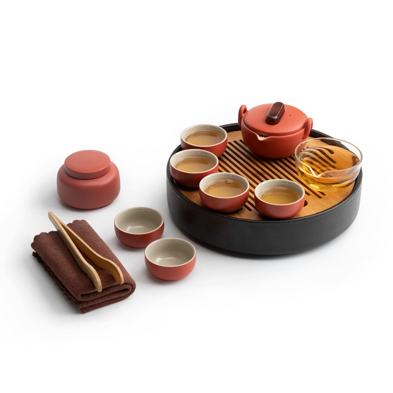 宫廷红陶瓷茶具