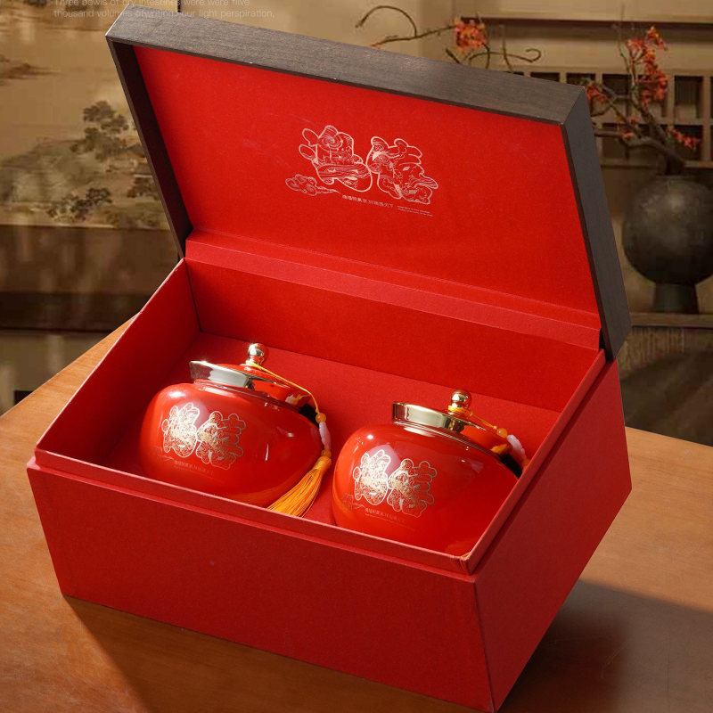 红色鸿禧金骏眉瓷罐礼盒250克