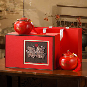 红色鸿禧金骏眉瓷罐礼盒250克