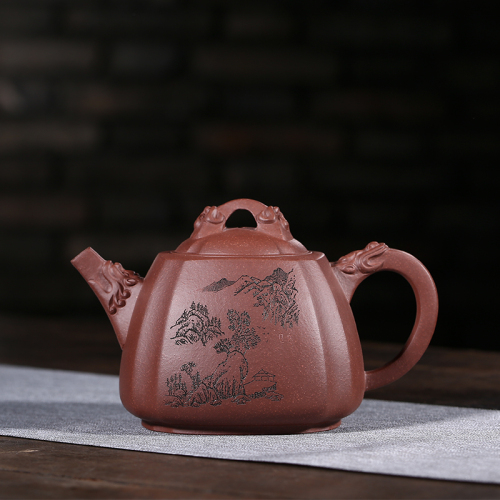 【朱鸿钧】大师壶茶壶-紫砂壶-抽角龙尊壶