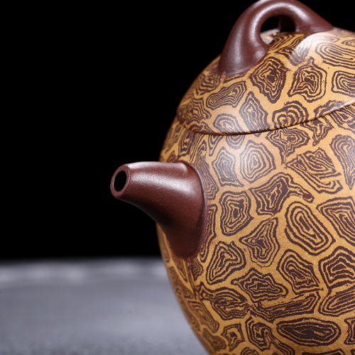 绞泥-紫砂壶-绞泥秦权壶340cc